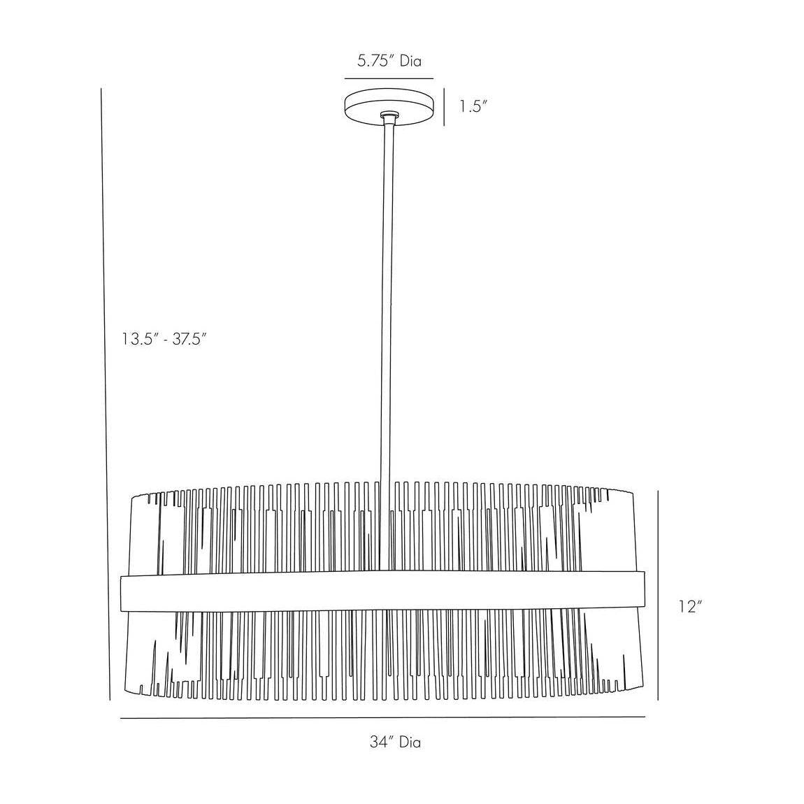 12-Light Steel Tube Chandelier
