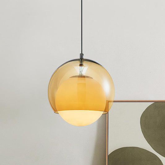 Nordic Iron Glass Pendant Light / Neutral Light / Yellow