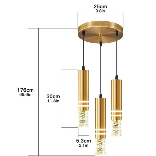 Three-Disc Iron LED Chandelier