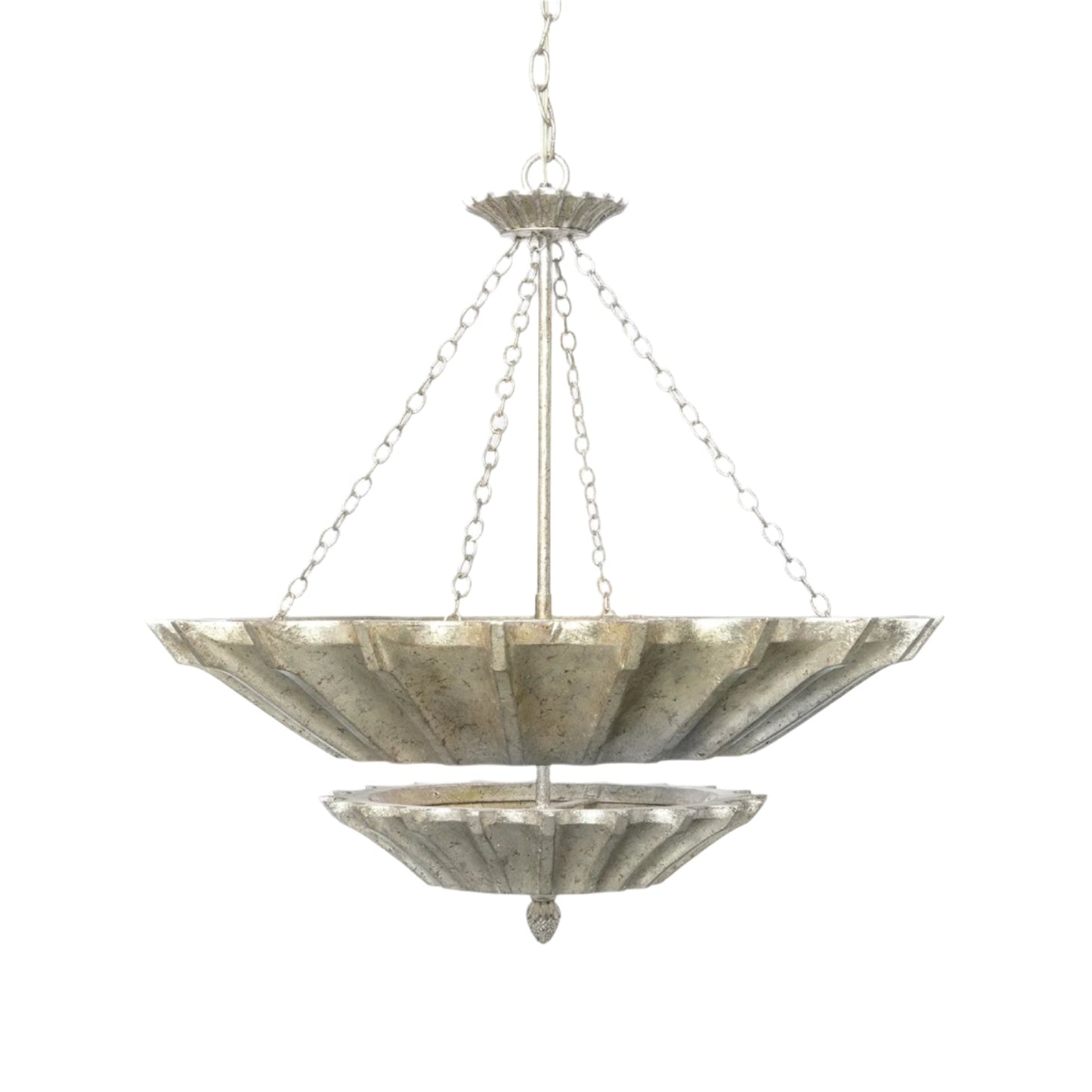 Adjustable Gold or Silver Leaf Chandelier
