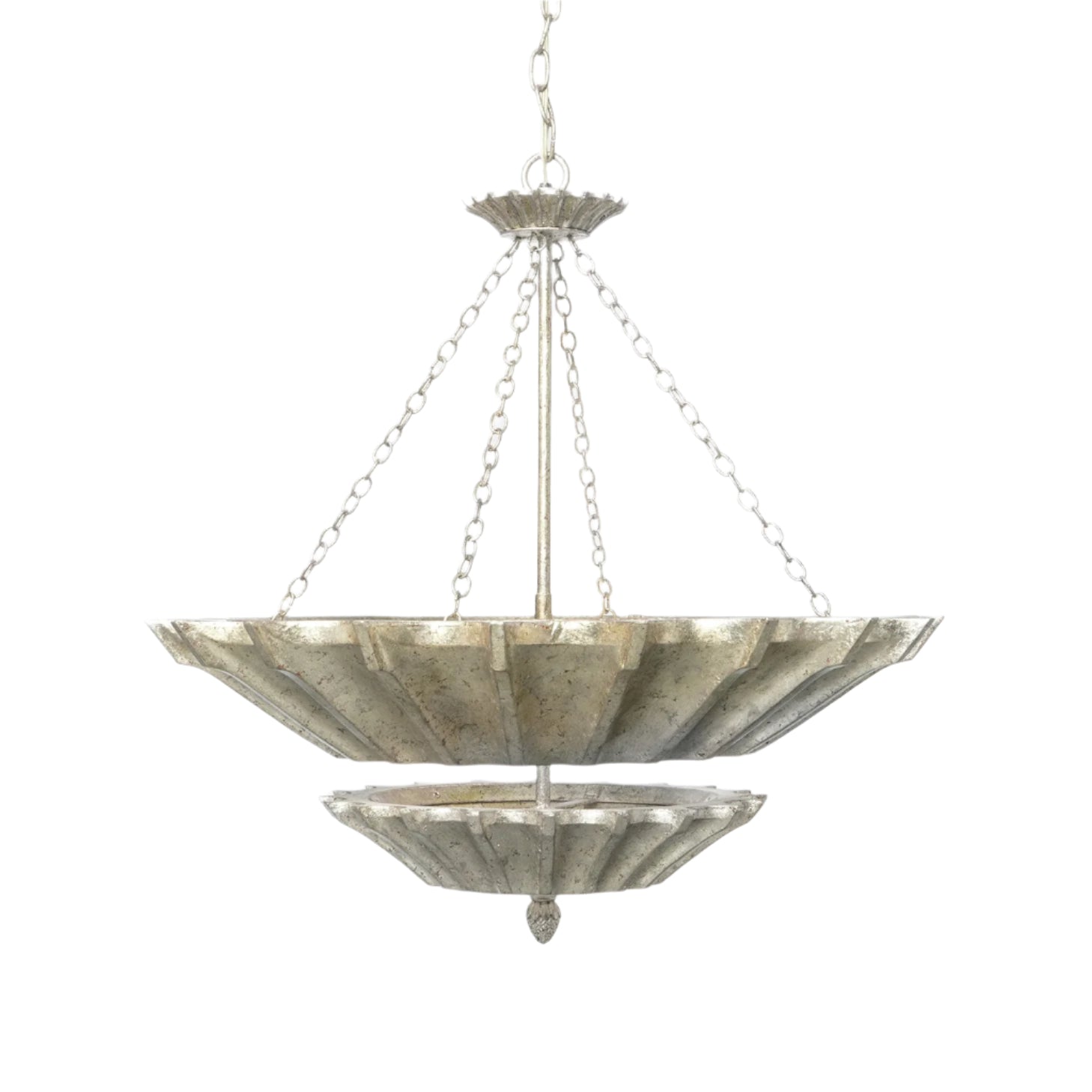 Adjustable Gold or Silver Leaf Chandelier