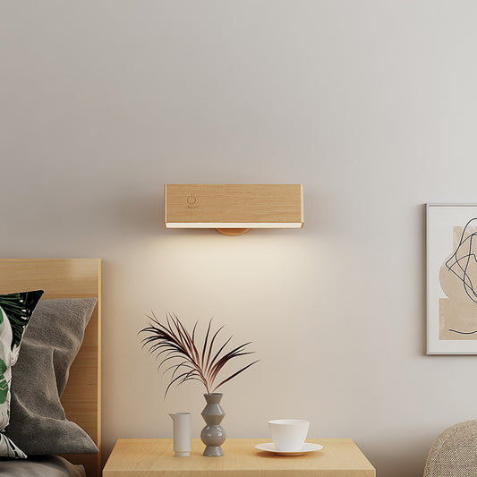 Adjustable Walnut and Beech Wall Light / Beech
