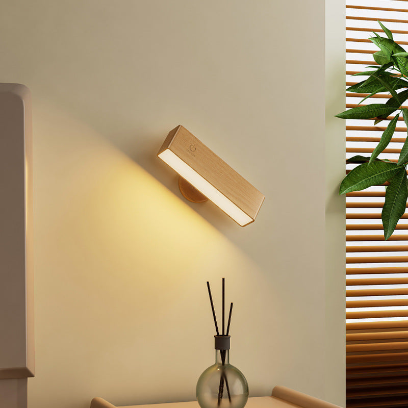 Adjustable Walnut and Beech Wall Light