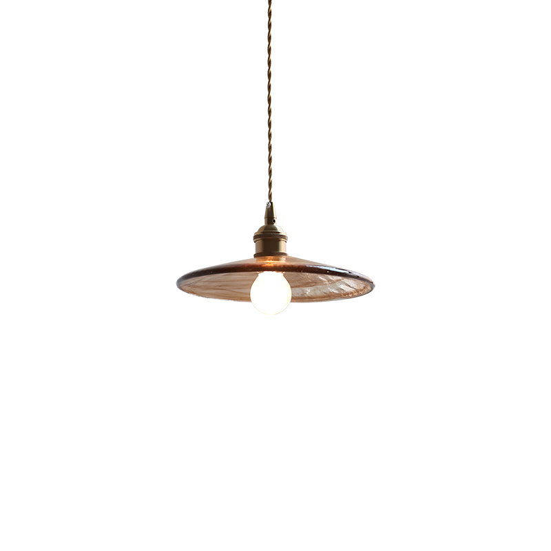 Amber Glass Copper Pendant Light