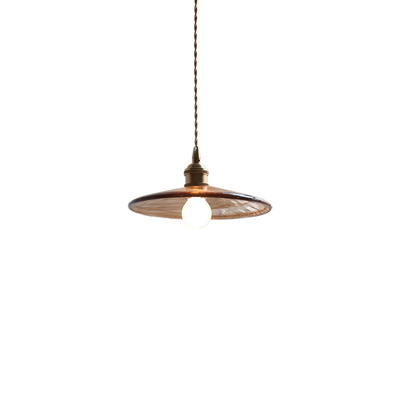 Amber Glass Copper Pendant Light