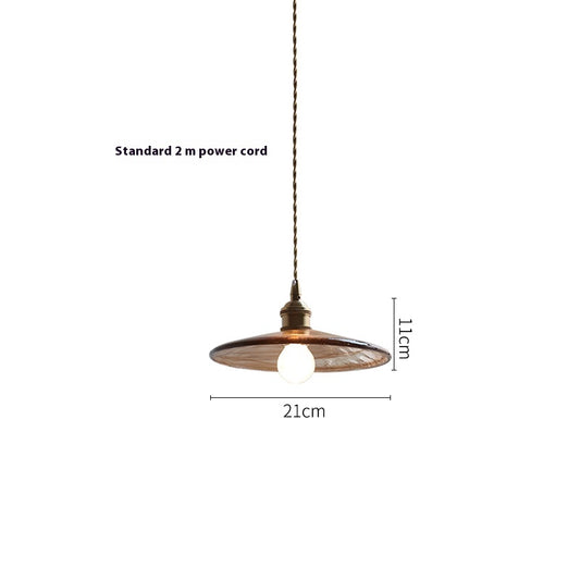 Amber Glass Copper Pendant Light