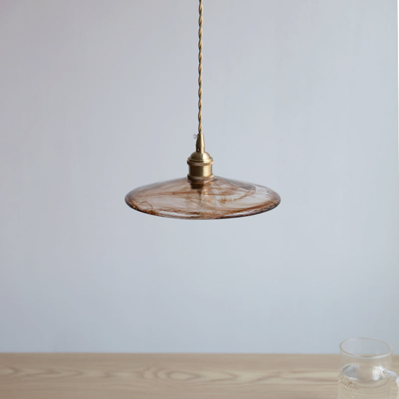 Amber Glass Copper Pendant Light