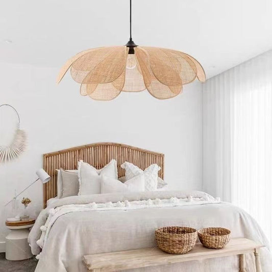 Bamboo Rattan Petal Ceiling Light / Chandelier / Diameter 60cm