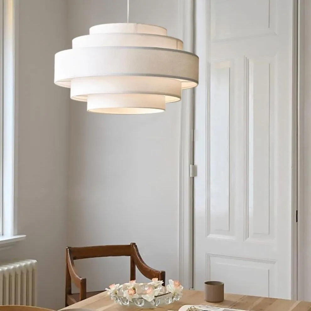 Beige Fabric 50cm Chandelier / Beige / 50cm
