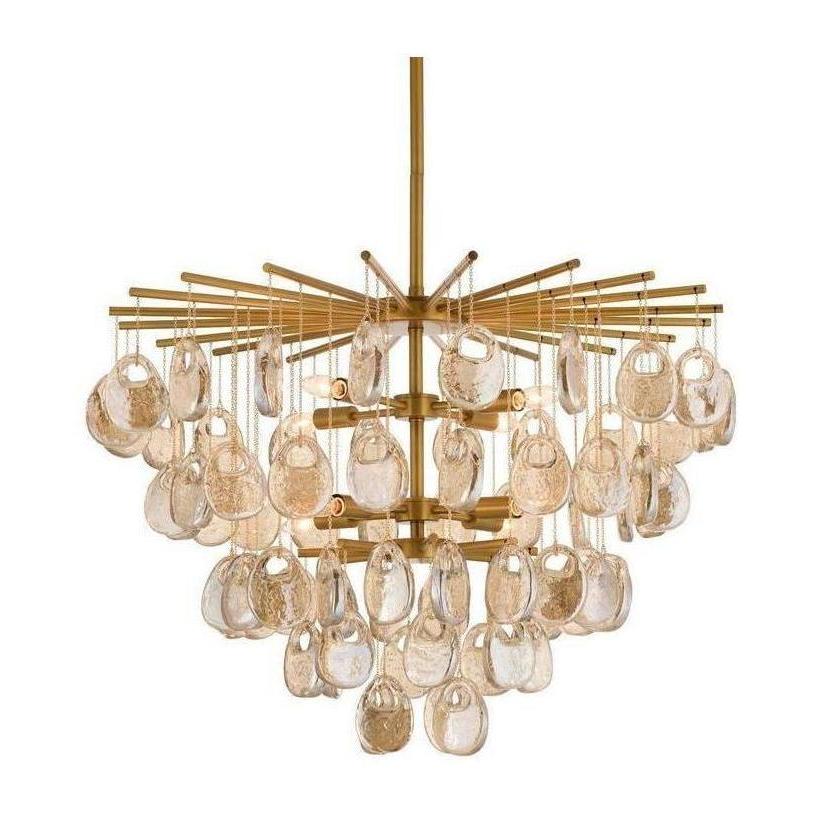Cascading Amber Glass Chandelier / Default Title