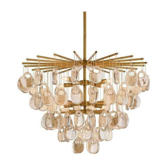 Cascading Amber Glass Chandelier / Default Title