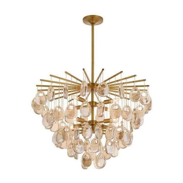Cascading Amber Glass Chandelier