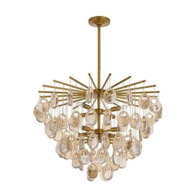 Cascading Amber Glass Chandelier
