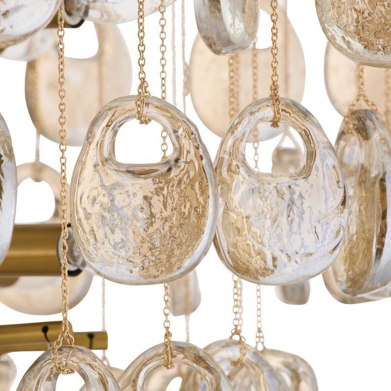 Cascading Amber Glass Chandelier