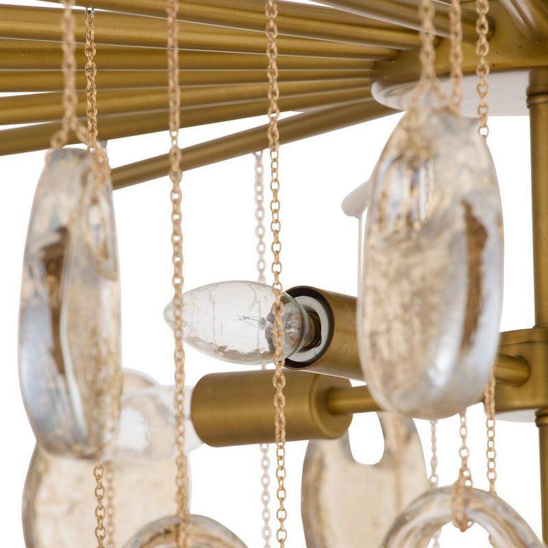 Cascading Amber Glass Chandelier