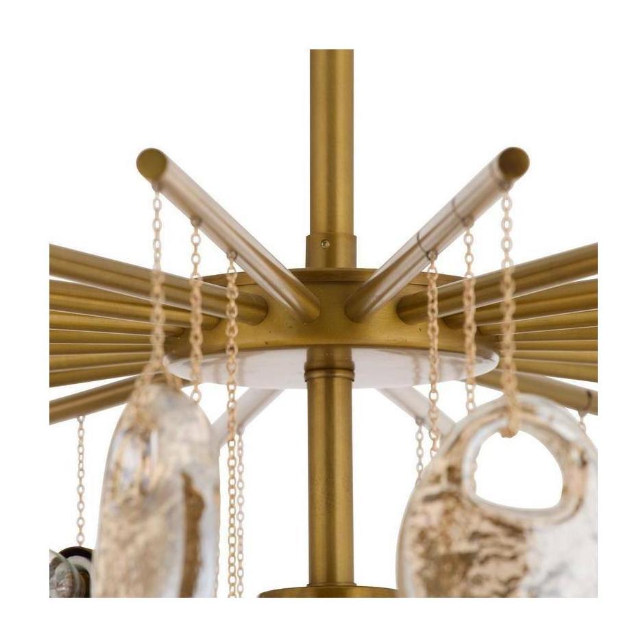Cascading Amber Glass Chandelier