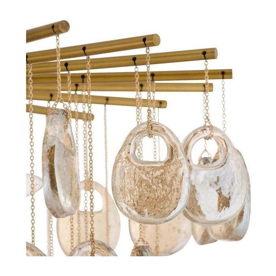 Cascading Amber Glass Chandelier