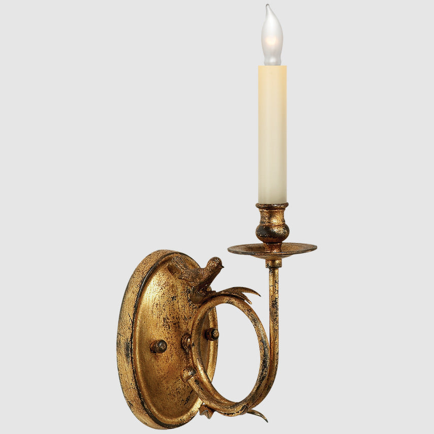 Copper Glass Oval-Backplate Wall Light / Bronze