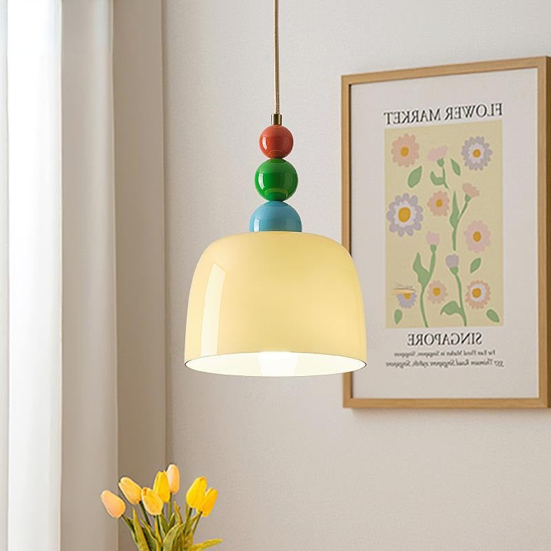 Cream Glass French-Style Chandelier / Warm Light / Milky White
