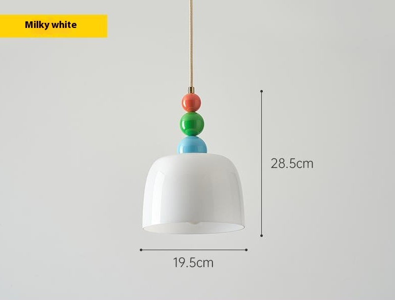 Cream Glass French-Style Chandelier / Tricolor Light / Cream Yellow