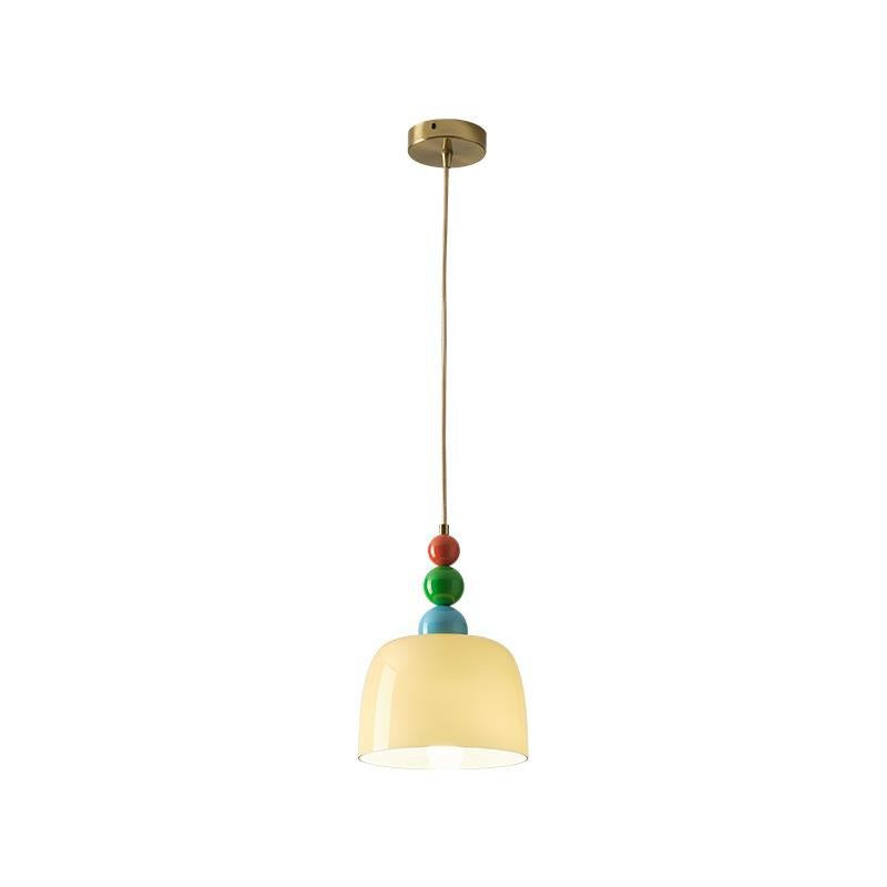 Cream Glass French-Style Chandelier / Tricolor Light / Milky White