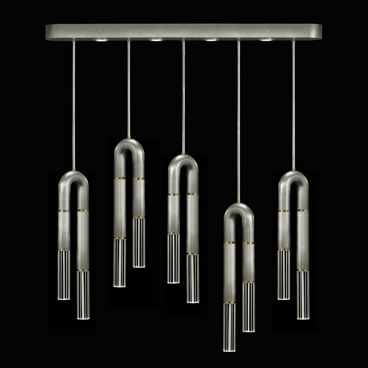 Five-Drop Parchment Linear Pendant Light