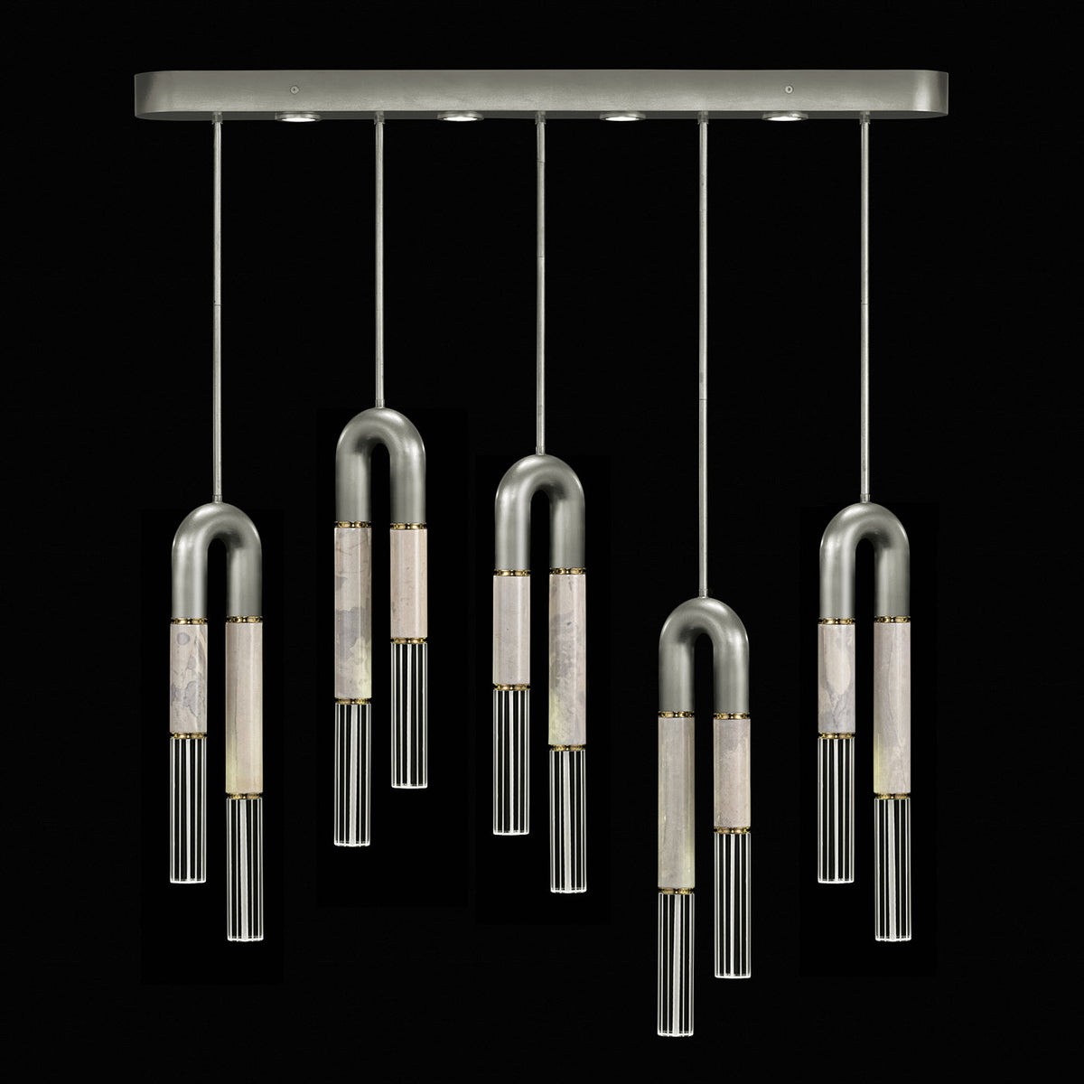 Five-Drop Parchment Linear Pendant Light