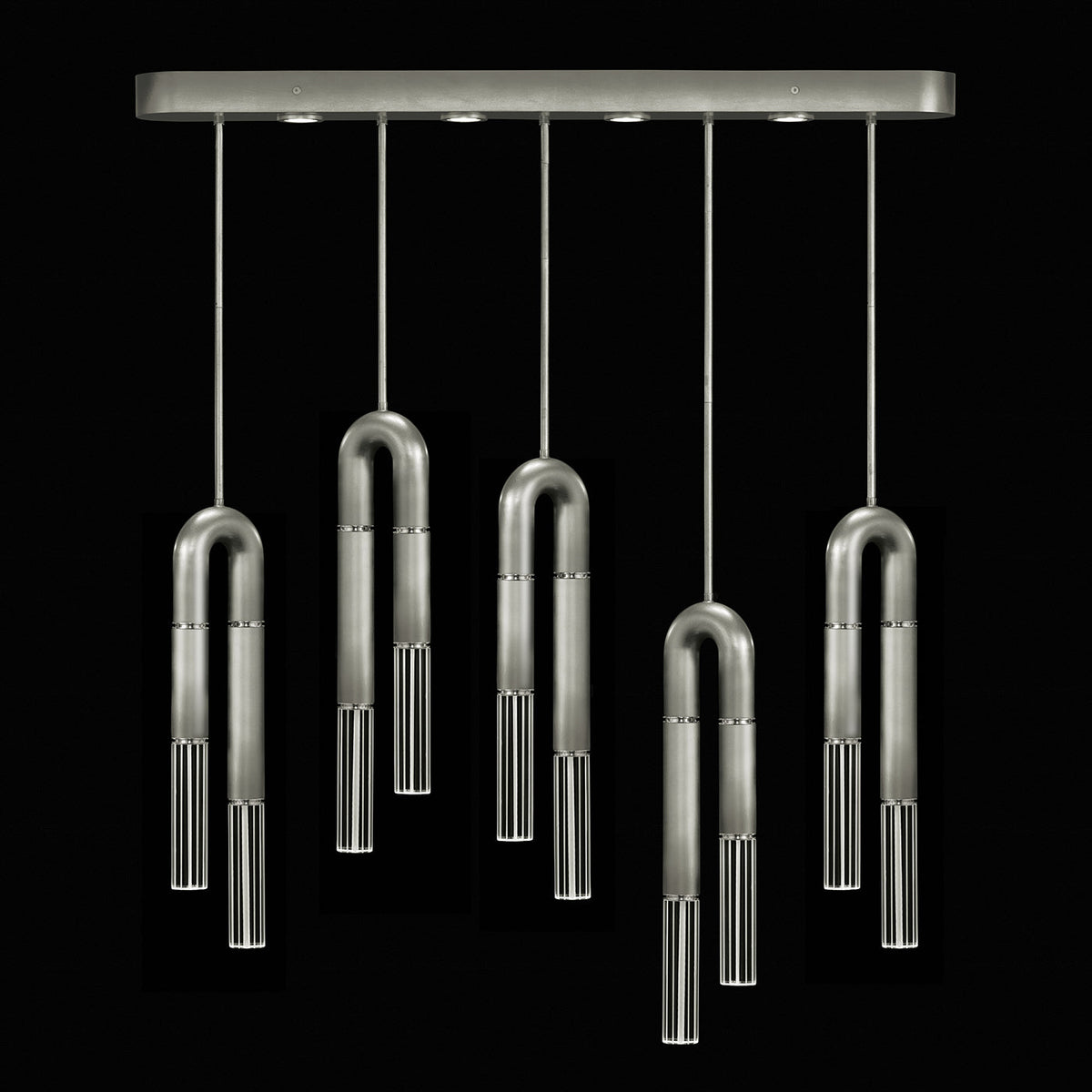 Five-Drop Parchment Linear Pendant Light