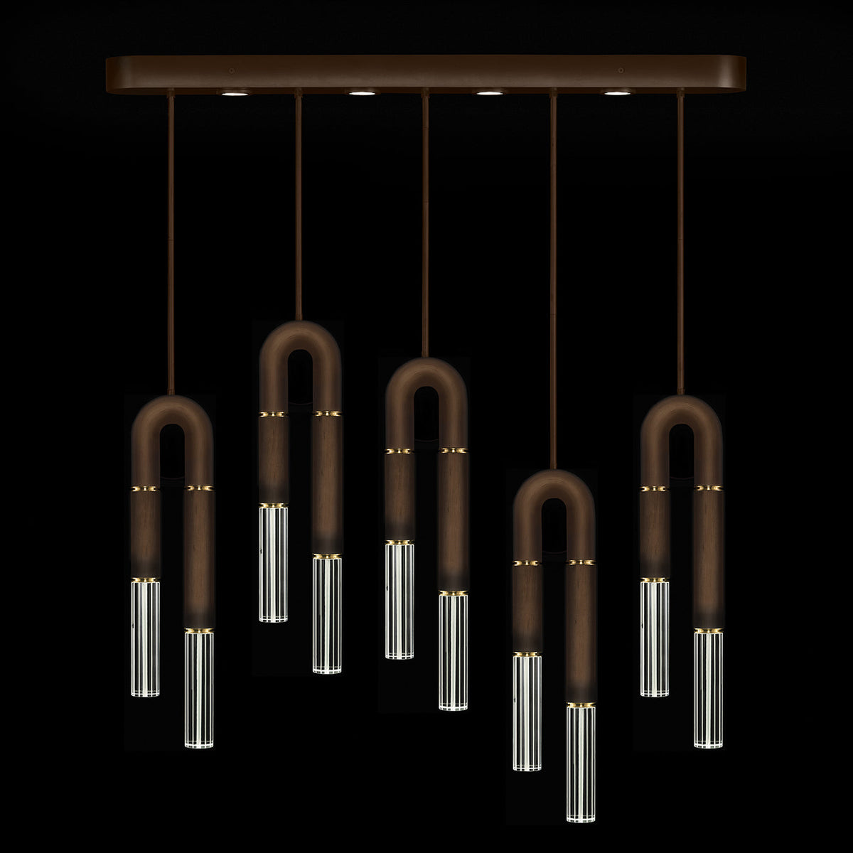 Five-Drop Parchment Linear Pendant Light