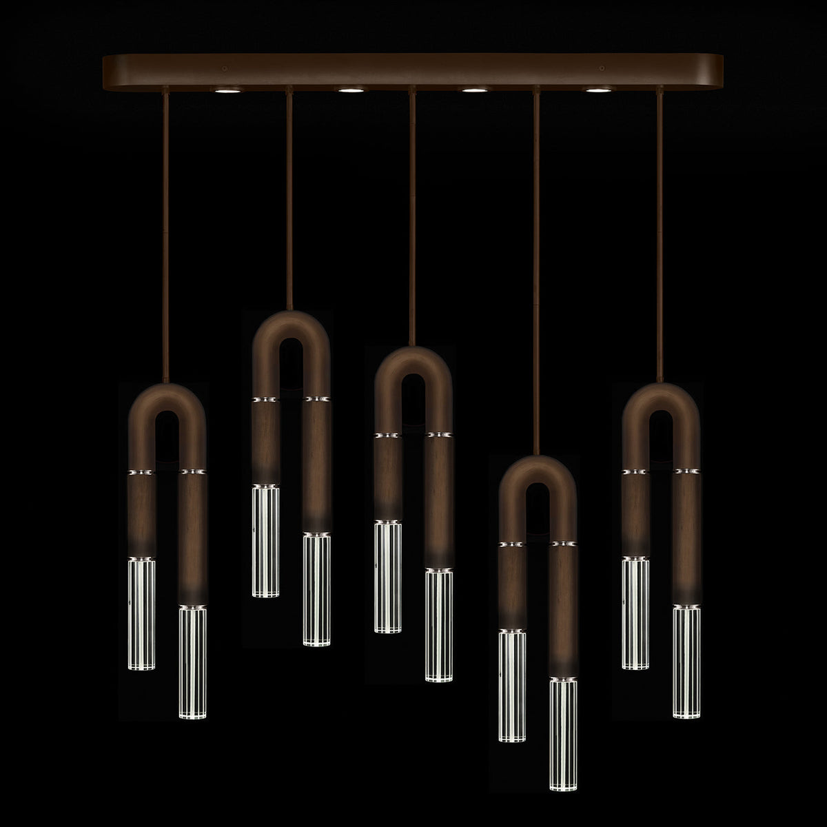 Five-Drop Parchment Linear Pendant Light