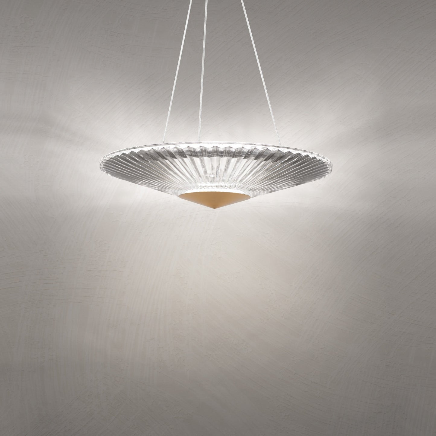 Folded Crystal LED Pendant Light / Polished Chrome