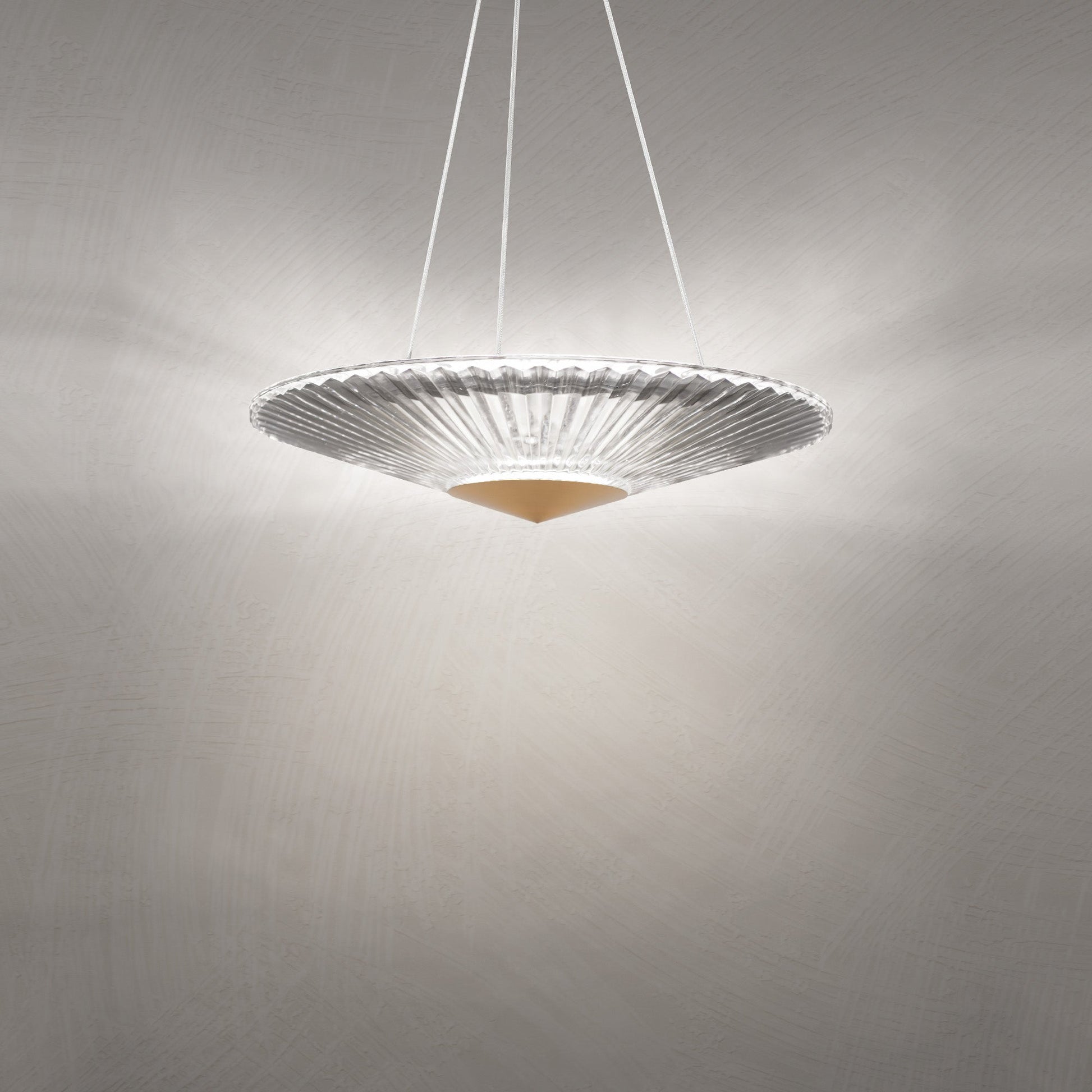 Folded Crystal LED Pendant Light / Polished Chrome