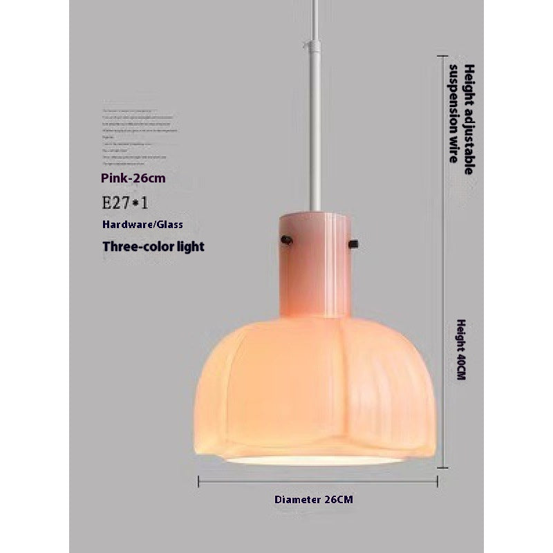 Retro Flower Bud Glass Pendant Light / Caramel / Tri colored light