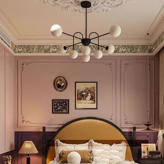 Retro Three-Colour Wall Light / Matte Black 8 Heads / Neutral Light