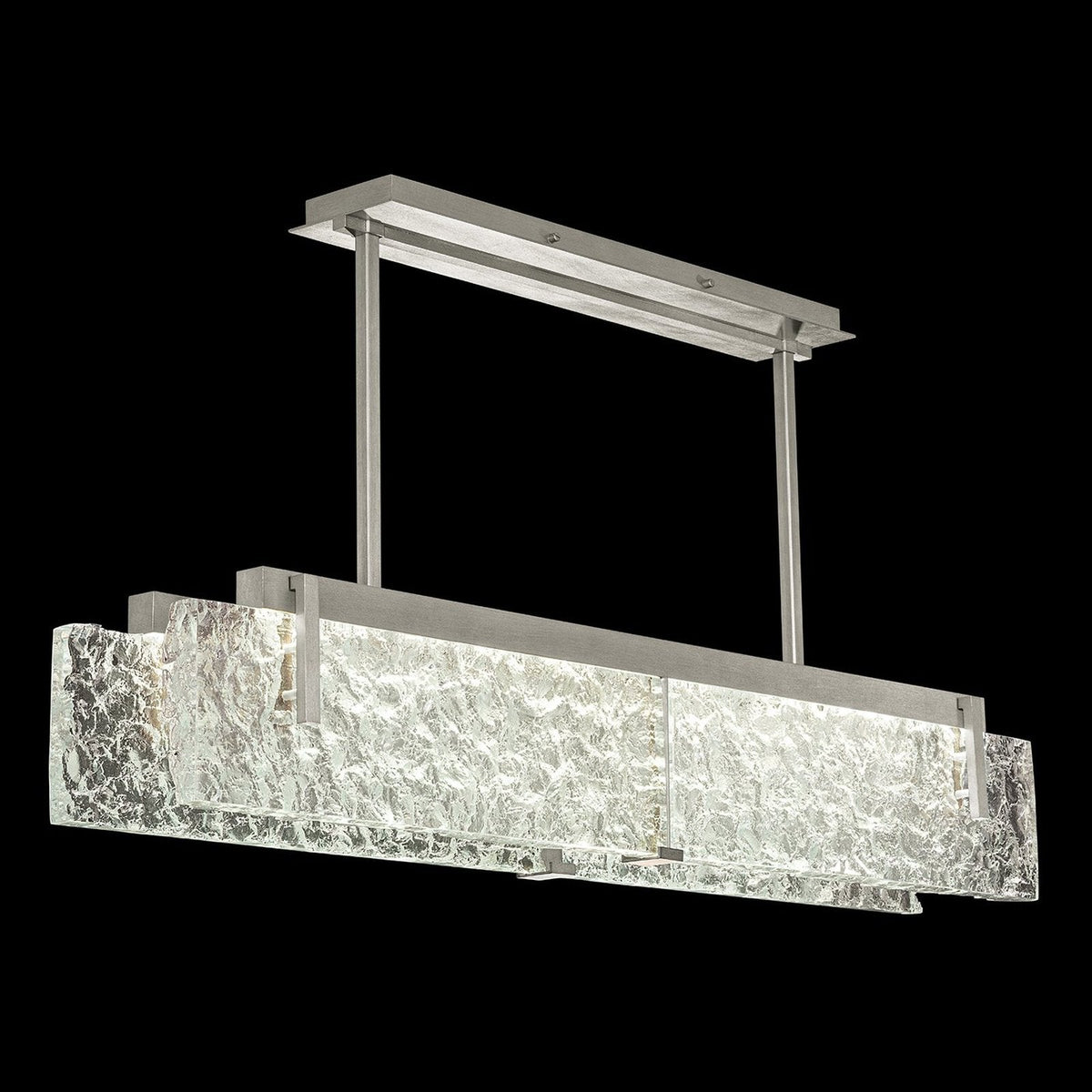 Textured Cast Crystal Linear LED Pendant