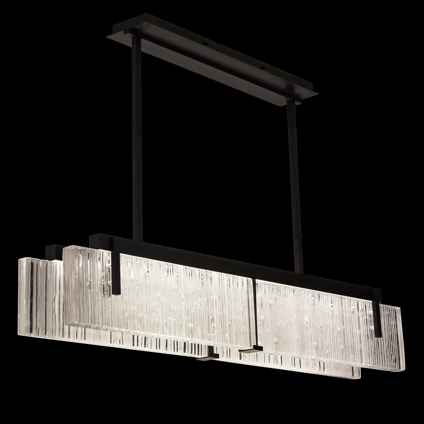 Textured Cast Crystal Linear LED Pendant