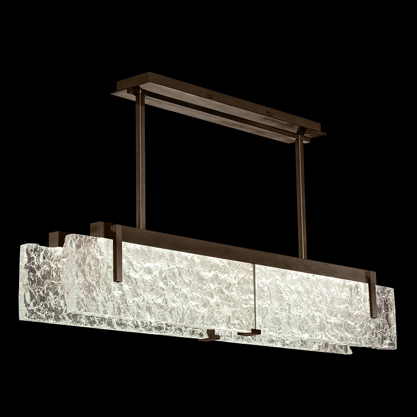 Textured Cast Crystal Linear LED Pendant