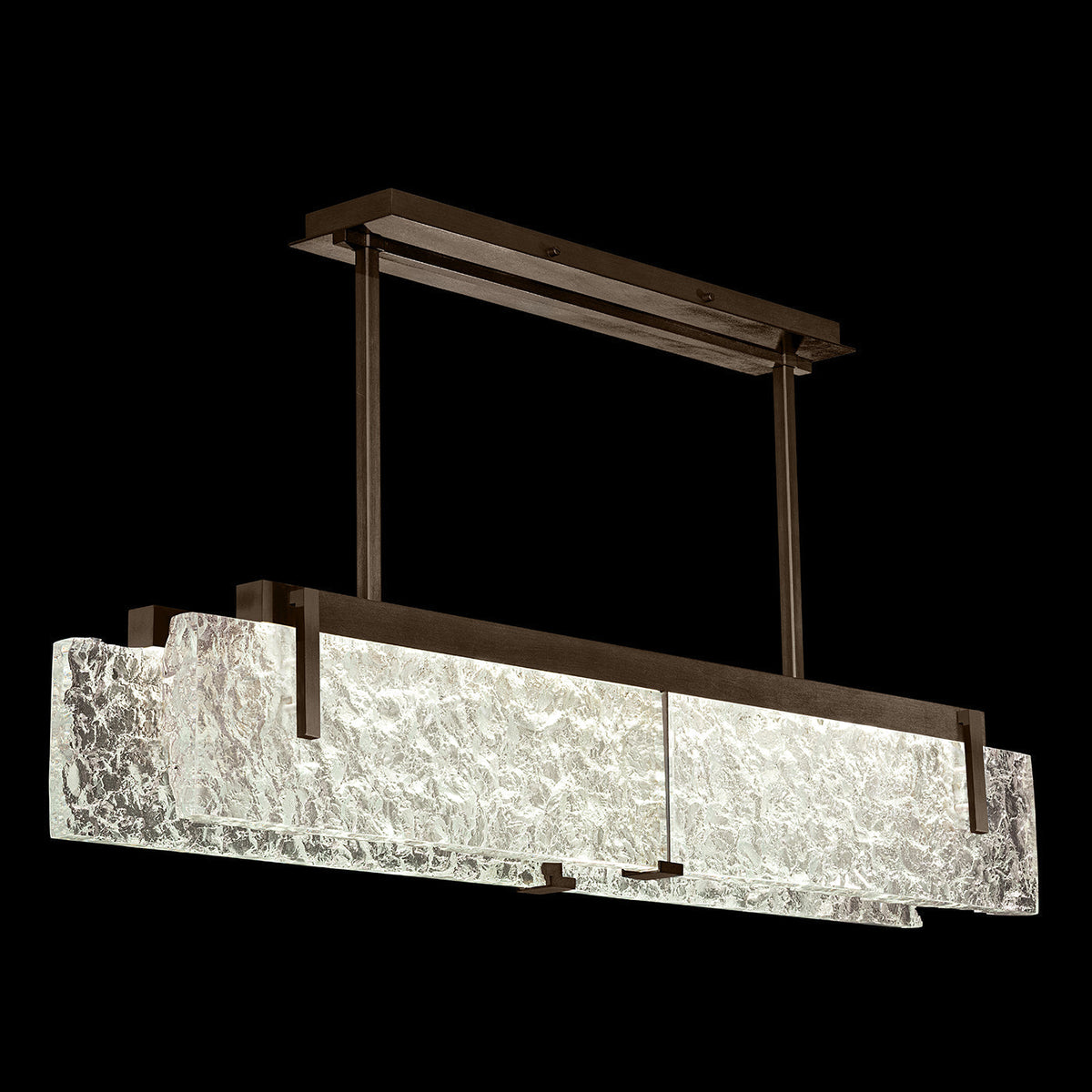 Textured Cast Crystal Linear LED Pendant