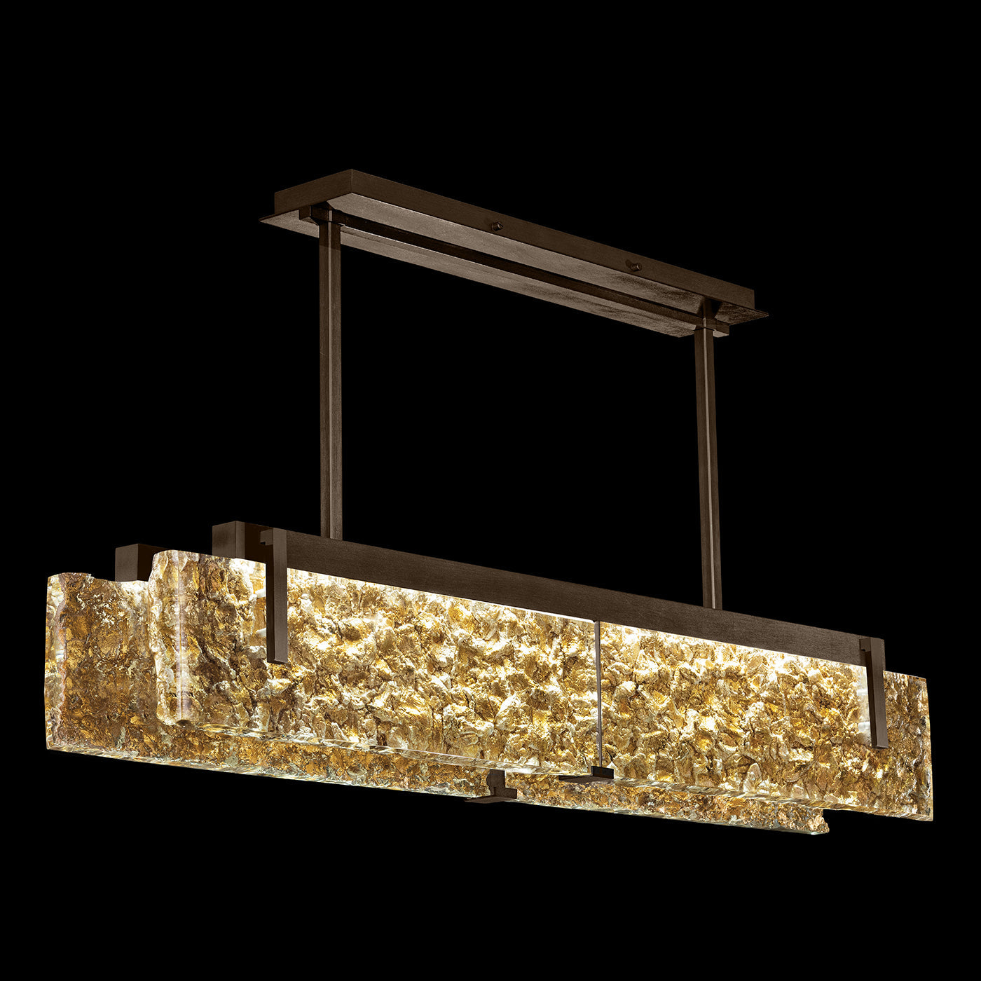 Textured Cast Crystal Linear LED Pendant