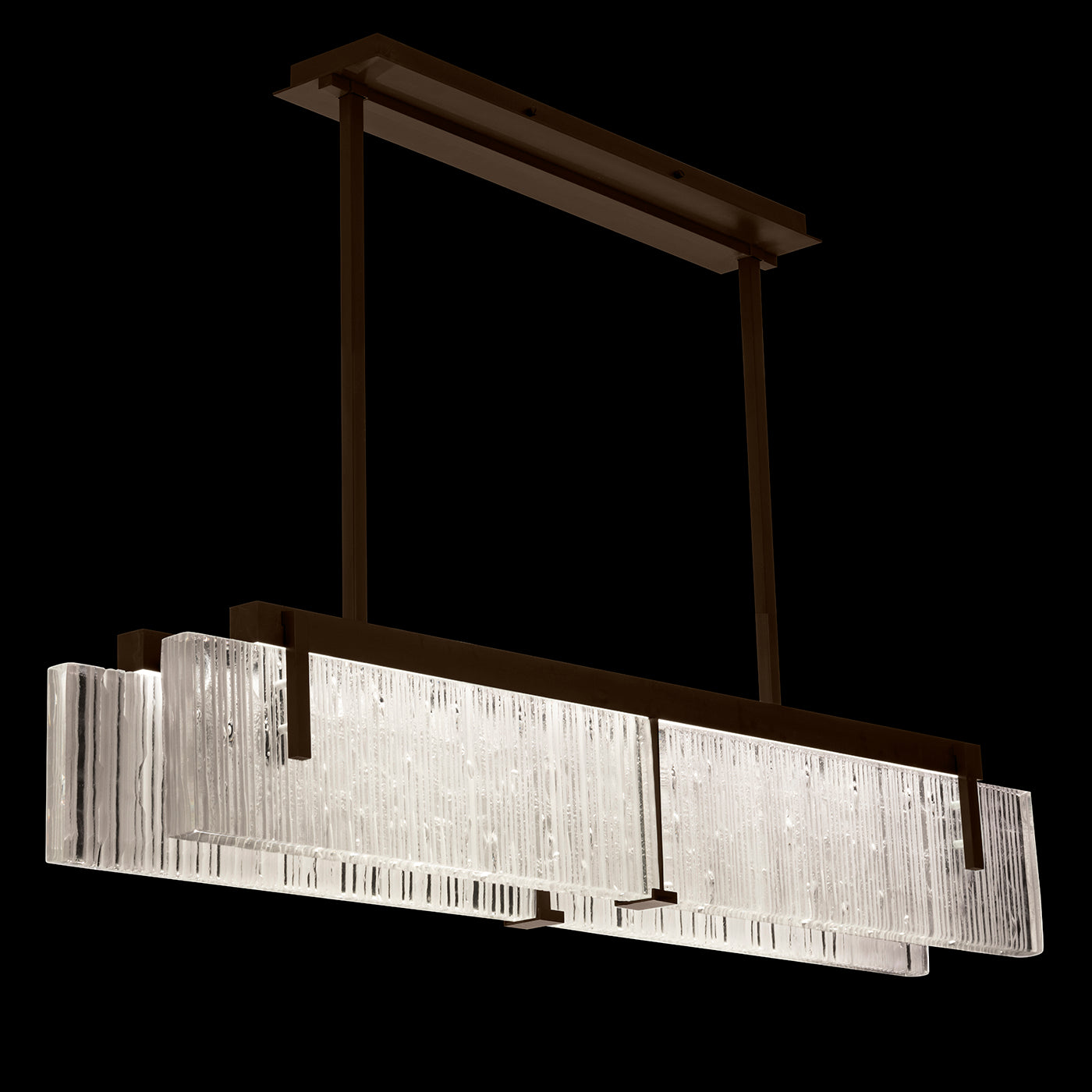 Textured Cast Crystal Linear LED Pendant