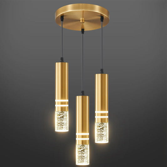Three-Disc Iron LED Chandelier / With Light Source / Disc 3 heads