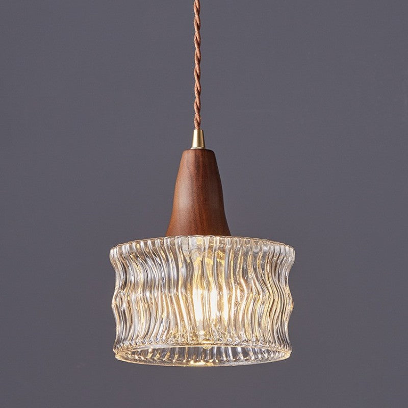 Walnut Glass LED Bedside Wall Light