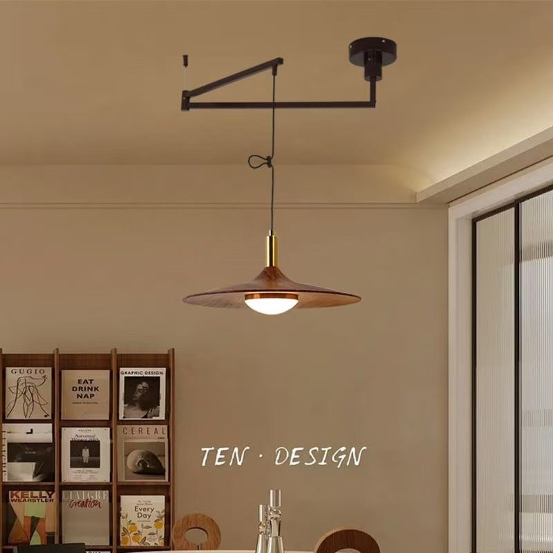 Walnut Rocker Arm LED Wall Light